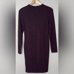 French Connection Sweeter Long Sleeve Mini Dress in Evening Wine Size Small